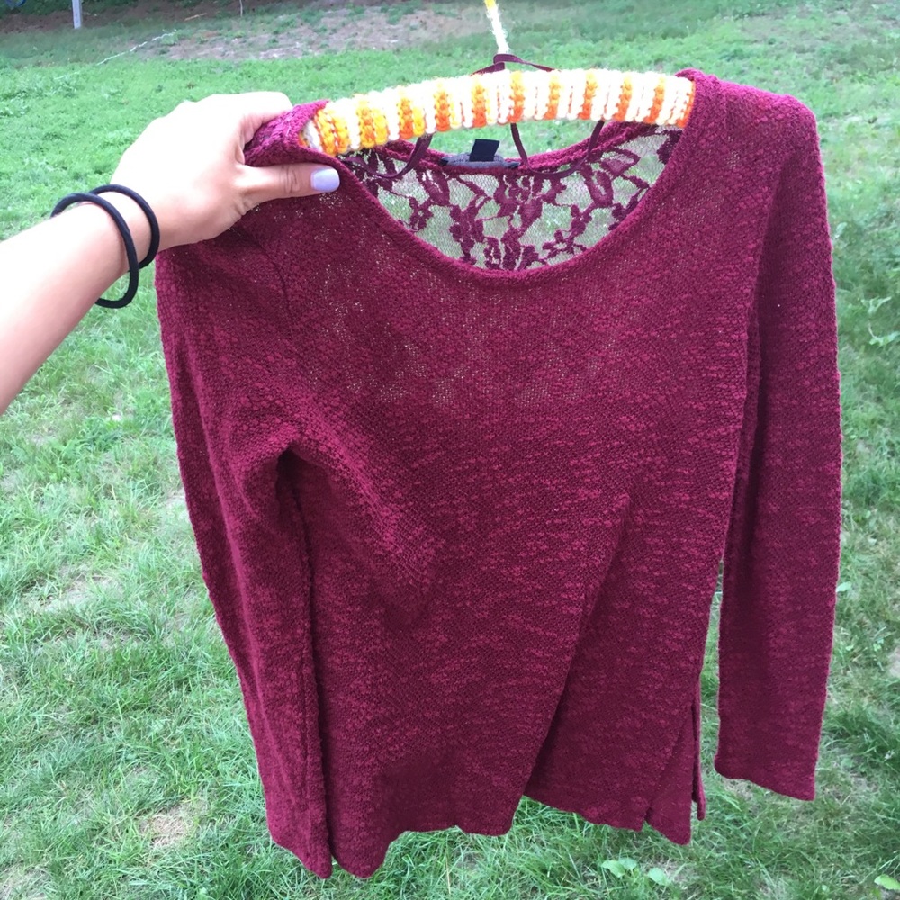 Maroon knit sweater from American Eagle